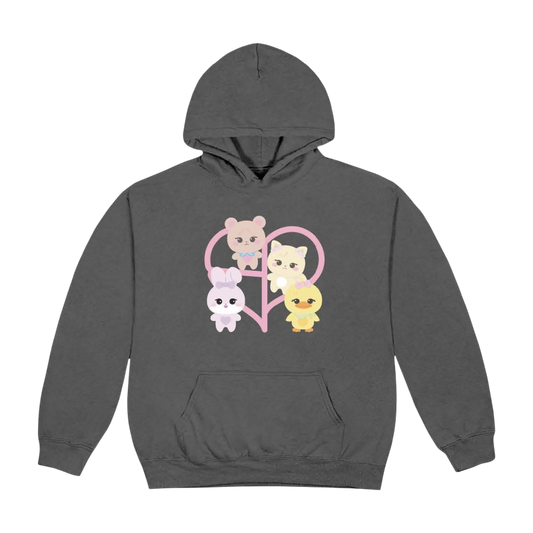 BLACKPINK Character Pullover Hoodie_Grey